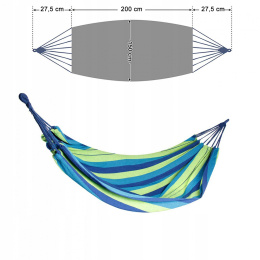 Płótno Hamak XXL 260x150 cm Niebiesko-Zielone