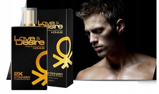 LOVE DESIRE PREMIUM GOLD PERFUMY FEROMONY MĘSKIE Waga produktu z opakowaniem jednostkowym 0.3 kg